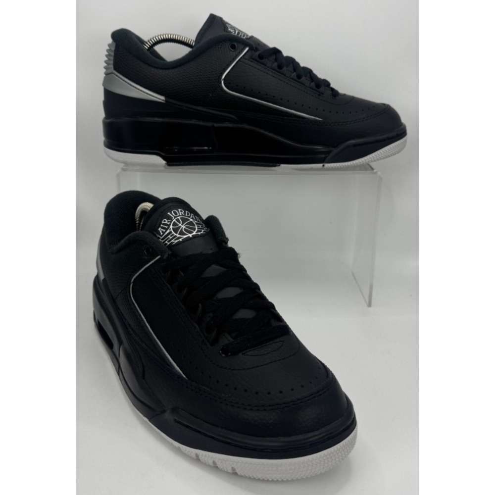 Nike Air Jordan 2/3 GS Black Grey Silver FD0384-001 Sneaker Size 7y/8.5 Women
